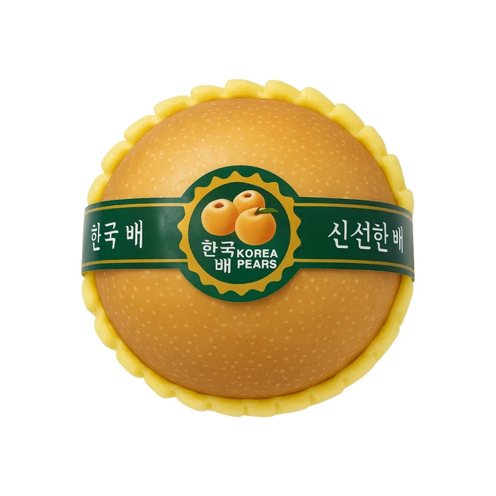 Fresh extra large Korea pear in protective packaging